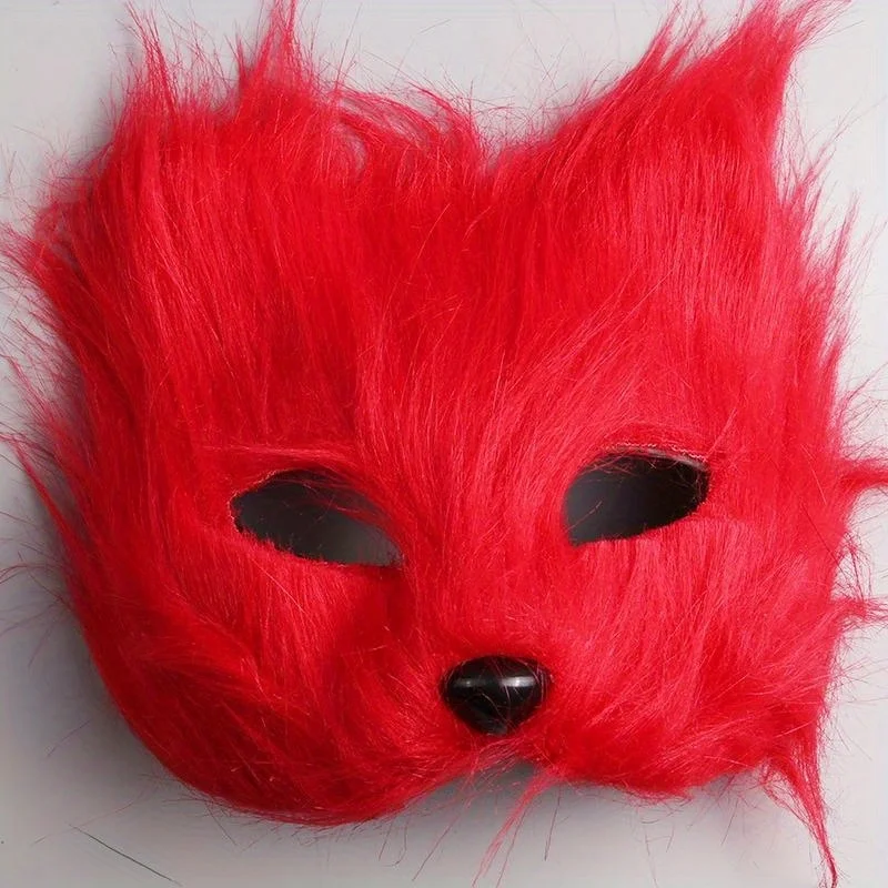 Fuchs Langes Haar Simulierte Halbgesichtsmaske Halloween Cosplay Make-up Ball Party Prop Liaozhai Little Fox Fairy Maske – Detail 6