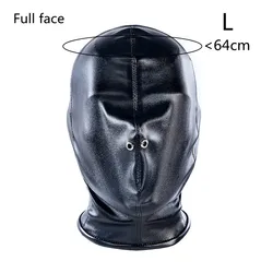 Leather Full Face Mask for Party Cosplay and Halloween (Black Full face L)