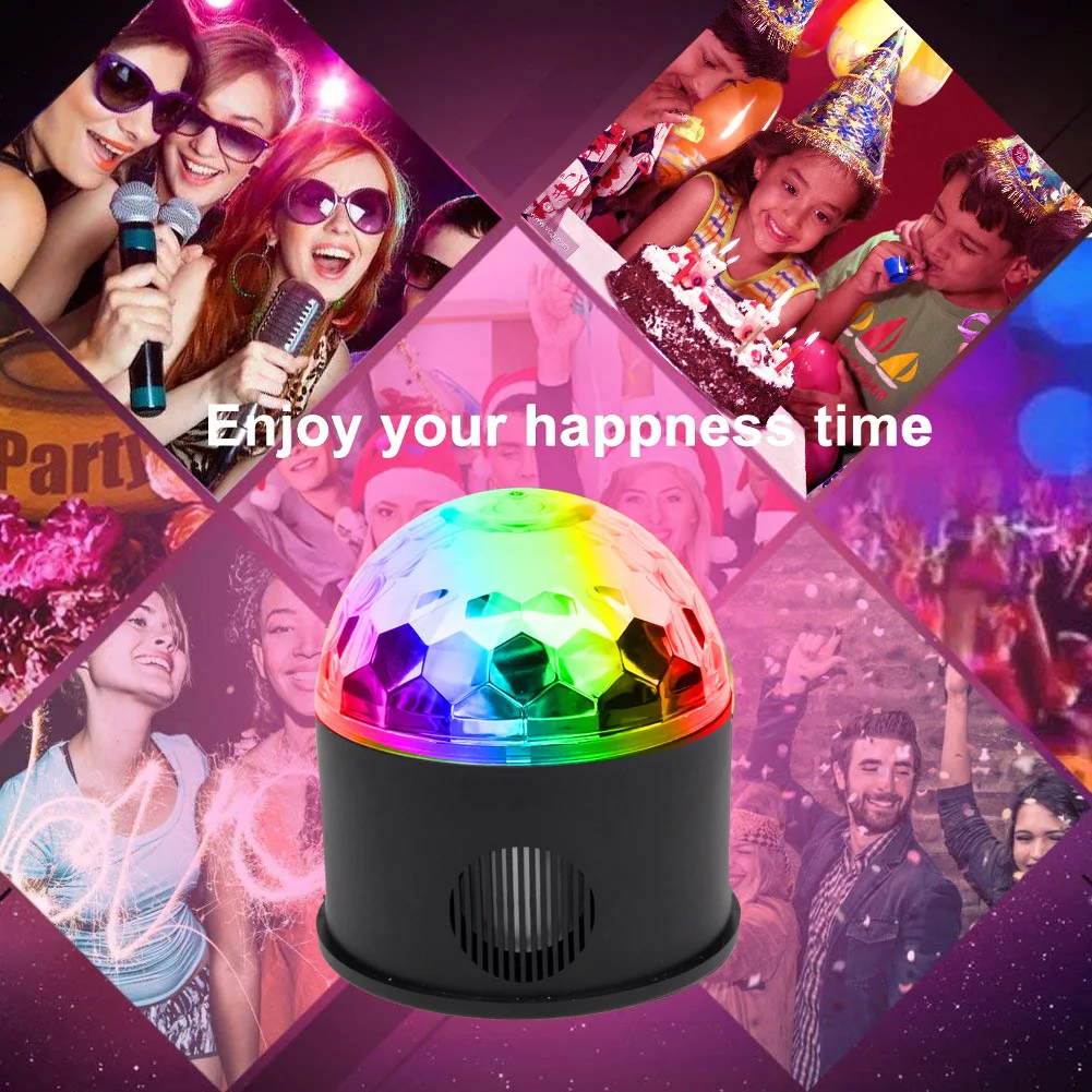Boule lumineuse Disco à LED avec son et télécommande, lumière de scène,  Disco, Club, noël, mariage, fête
