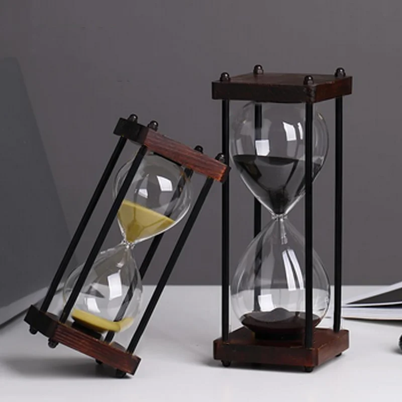 

30 Minutes European Vintage Glass Hourglass Transparent Colorful Sand Timer Clock Table Living Room Decor Sandglass Ornaments