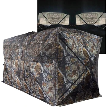 Bunkhouse Pop Up Portable 6 Person Side-by-Side Hunting Blind, Footprint: 140"x70" with 80" Height 1
