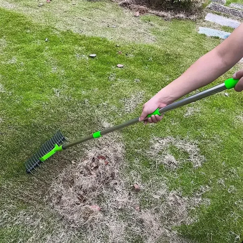 Thatch Rake Home Gardening Lawn Tools Farming Garden Rake Lawn Grass Hay Rakes Deciduous Soil Pine Rakes Gardening Farm Tools