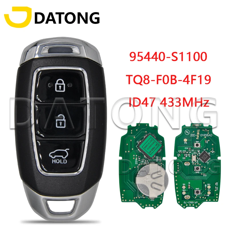 

Datong World Car Remote Control Key For Hyundai Santa Fe 2018 2019 2020 FCC TQ8-F0B-4F19 ID47 NCF29A3X 433Mhz 95440-S1100 Card