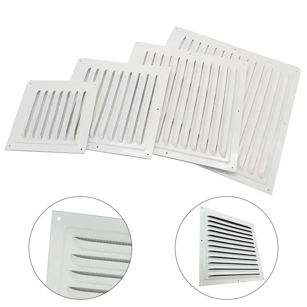 Vent Louver Ventilation Grill With Filter Fresh Air System Mosquito Insect Net Cover Screen Square Exhaust Outlet Vent Grille