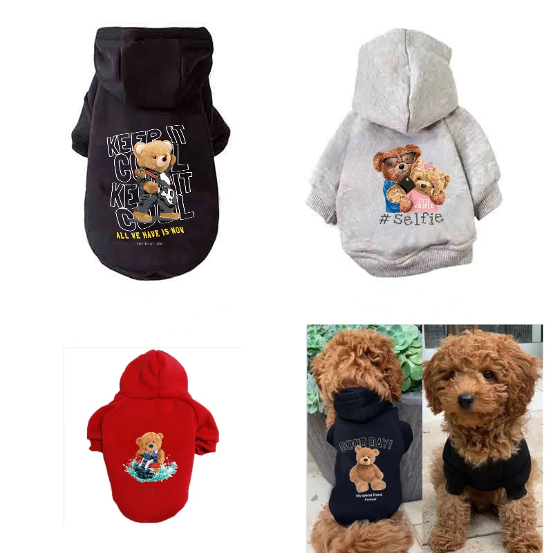 Pet clothes 24new Pet Dog Clothes Cute Cartoon Bear Dog Hoodie For Small Dogs Pullovers Puppy Costumes Chihuahua
