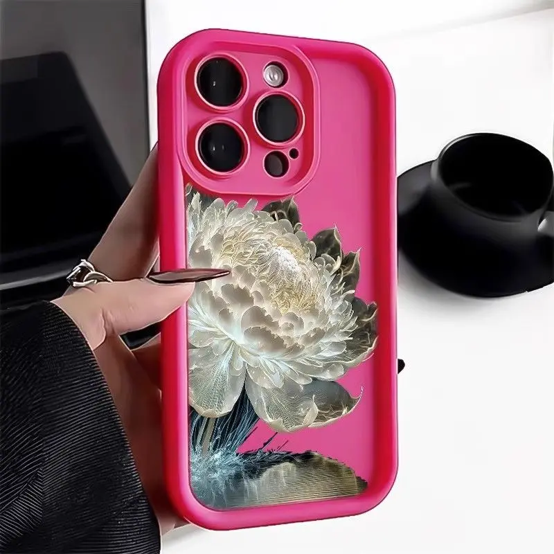 thumbnail image 1 of Funda de teléfono mate con flores para iPhone, funda a prueba de golpes para iPhone 11, 13, 15 Pro, 14, 16 Pro Max, 12, 13, 7, 8 Plus, SE 2020, XR, XS Max, X, 1 of 5