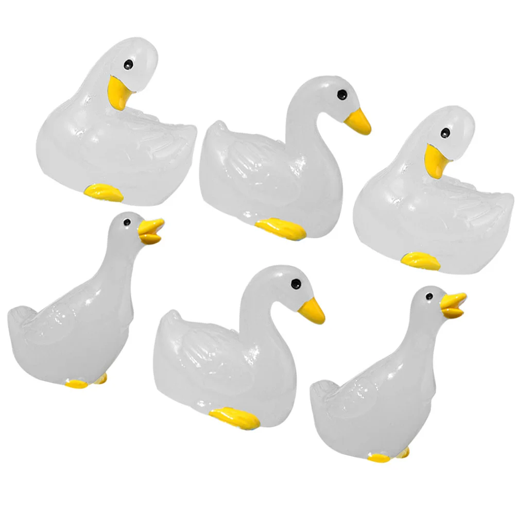 

6 Pcs Mini Resin Ducks Garden Landscape Decoration Figurines Tiny Miniature Small Figures