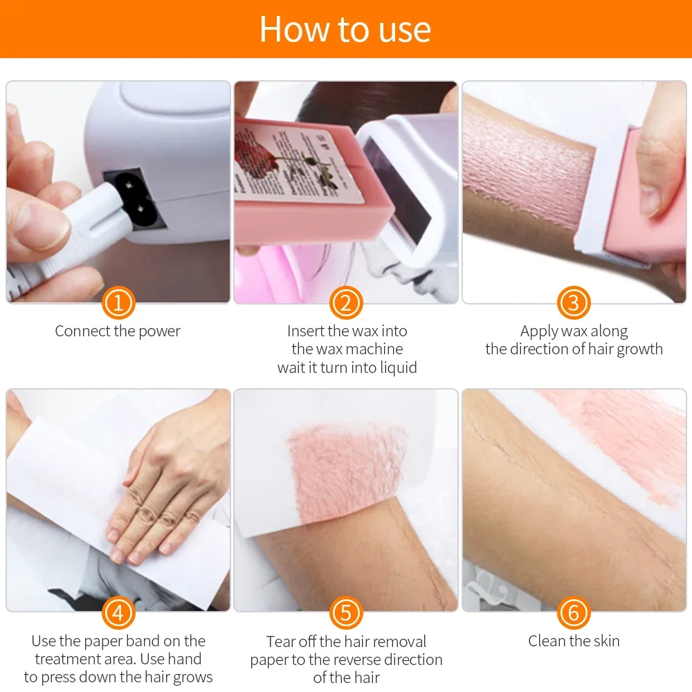 4 in 1 Hair Removal Wax Machine 40W Roll On Wax Heater Suit For Lips Forehead Body Hair Cleaner Wax Heater Device Honey Aloe Wax