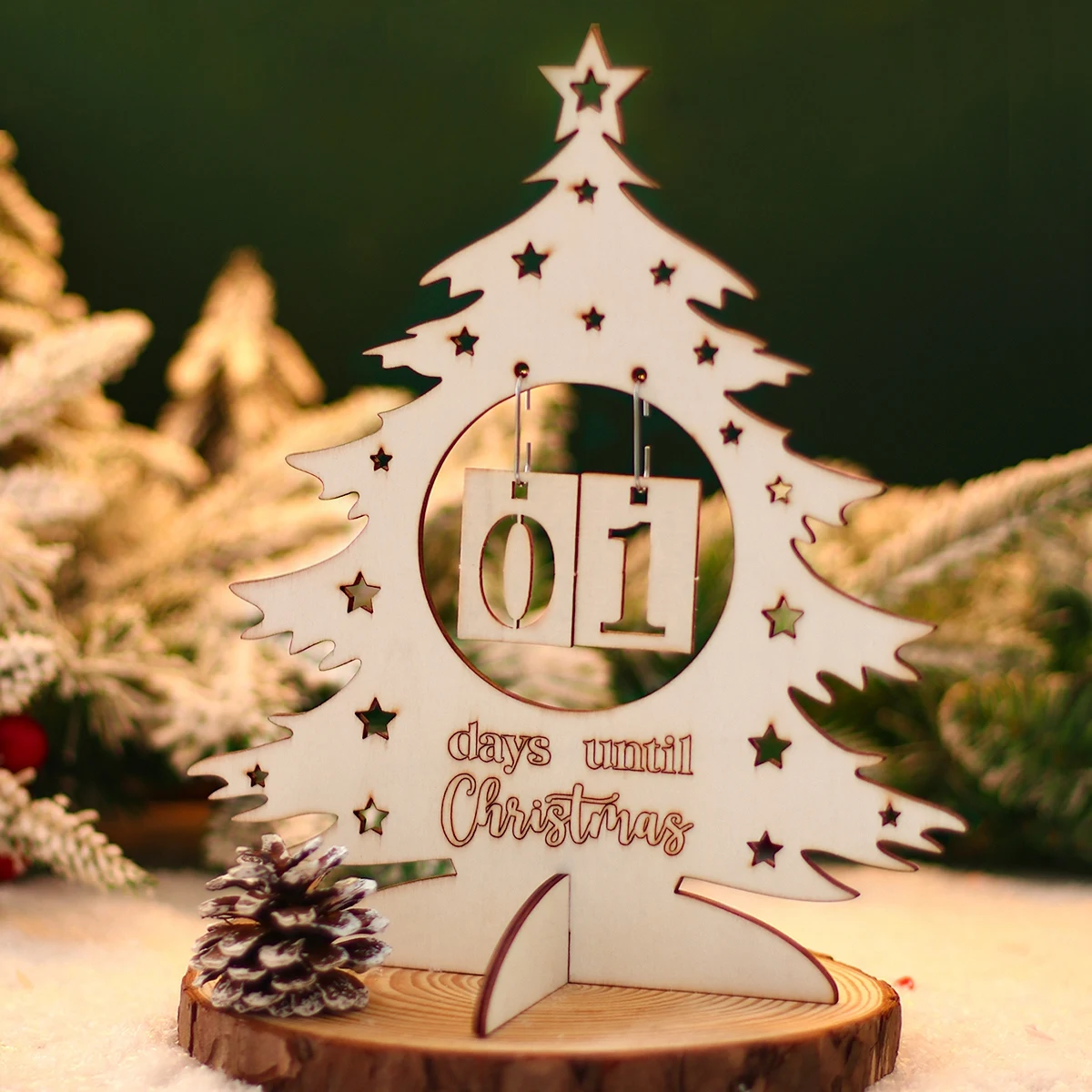 Wooden Christmas Advent Calendar Xmas Tree House Countdown Calendar Table  Ornament Christmas Decoration 2023 Natal New Year Gift - AliExpress