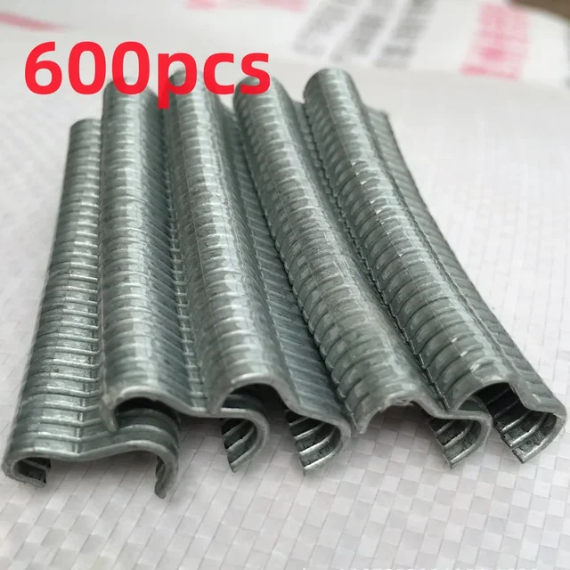 Nuovo strumento per pinza per anelli di maiale o 600 pezzi M Clip Graffette Gabbia per polli Rete per recinzione metallica Maniglia antiscivolo Utensili manuali in acciaio inossidabile 3