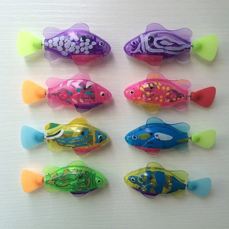 Cat Toys LED Interactive Swimming Robot Fish Toy for Cat Glowing Electric Fish