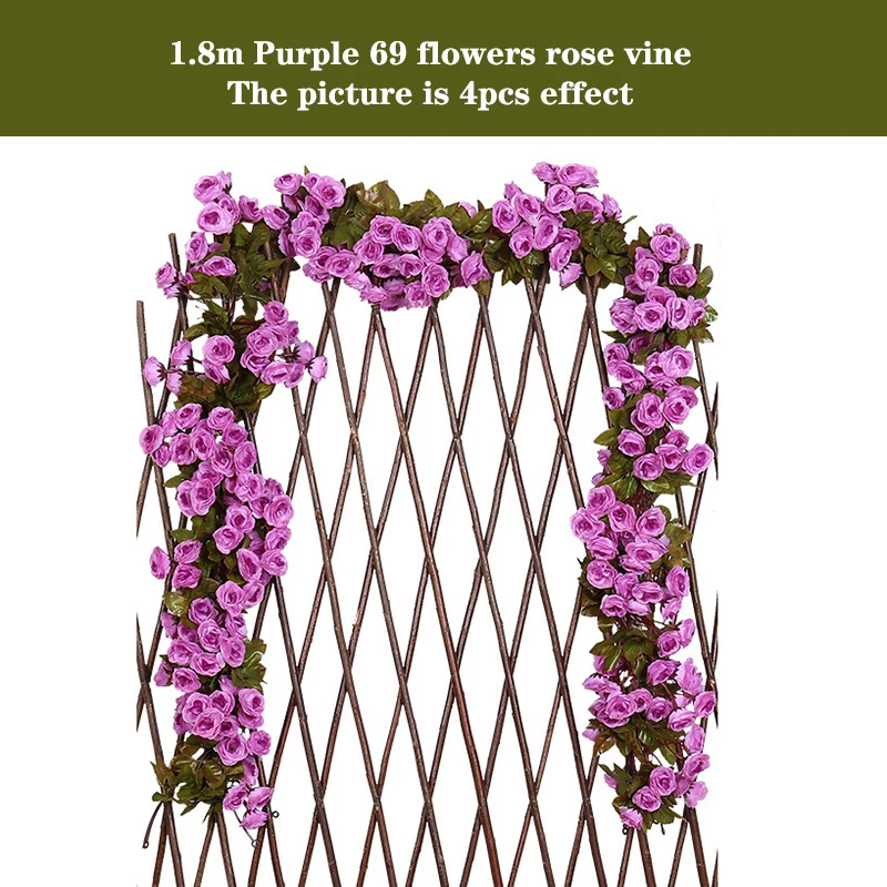 Silk Artificial Rose Vine Hanging Garland for Elegant Wall and Home Decoration