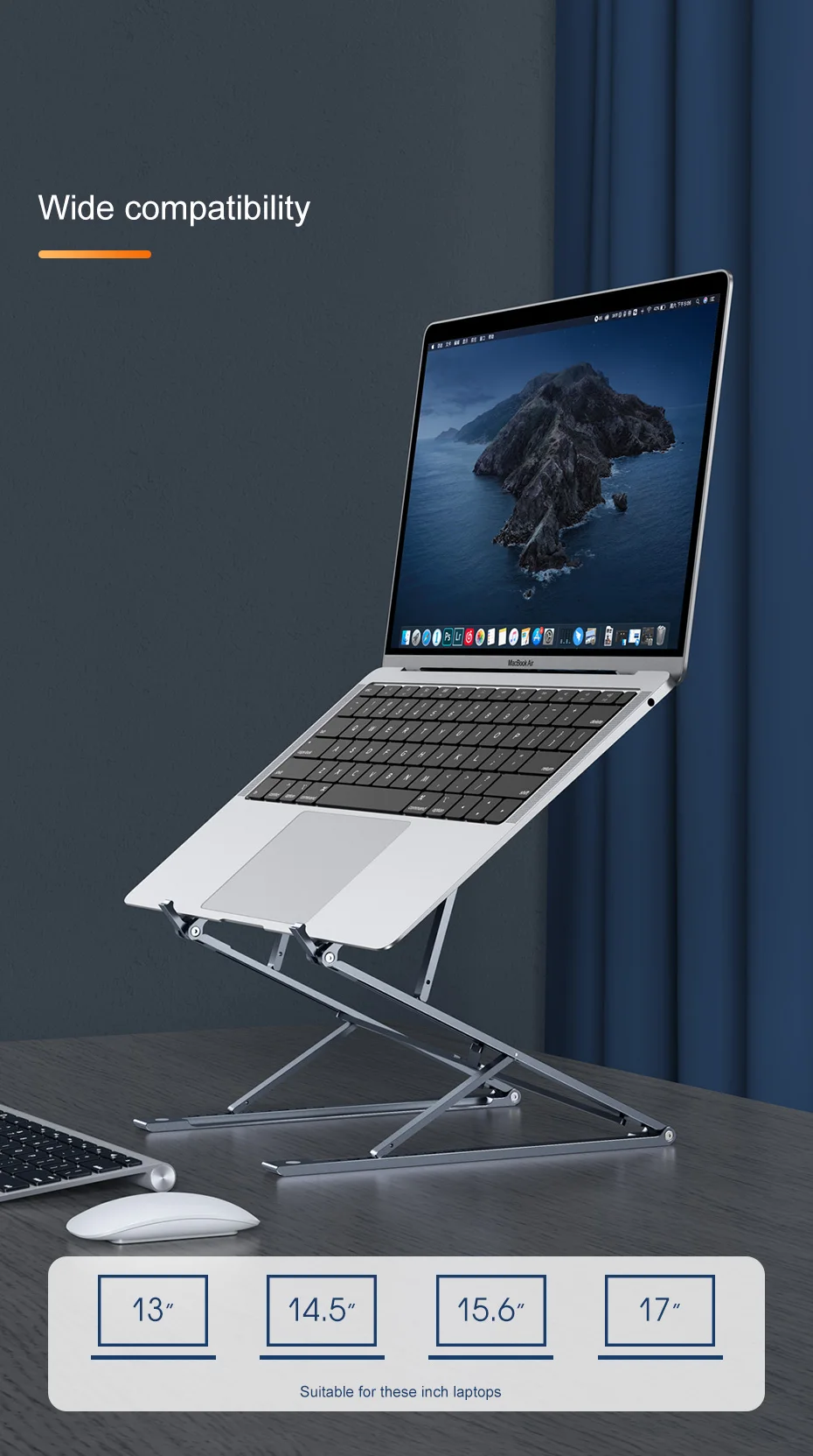 Oatsbasf-Suporte ajustável para laptop, suporte dobrável do