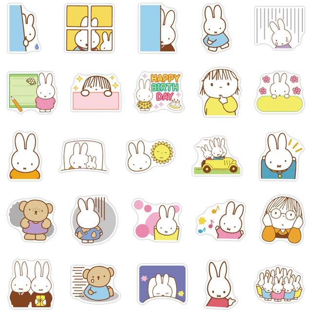 40/50 Pcs No Repeat Nostalgic Classic Cartoon Anime Cute Miffy