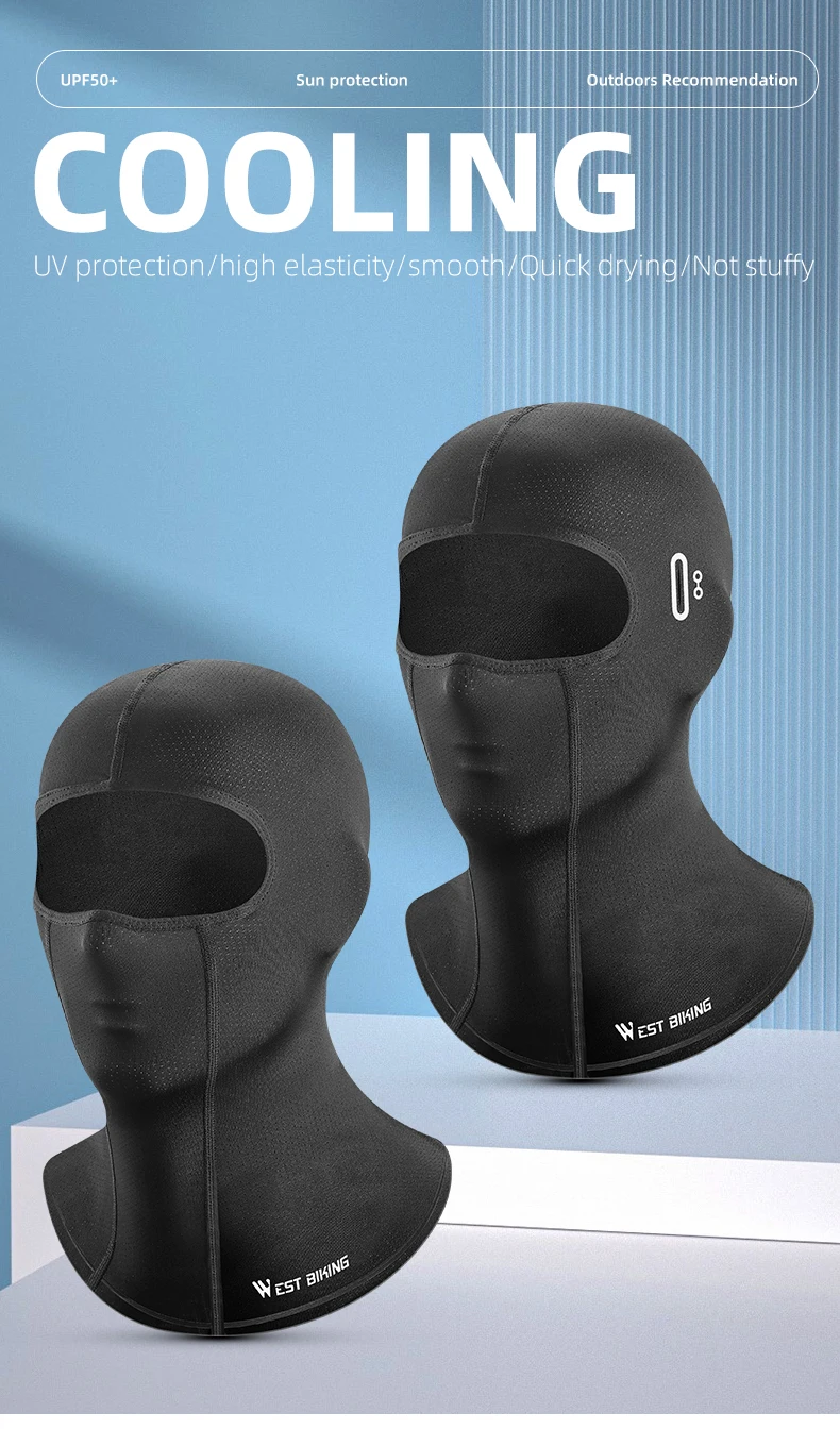 Description Picture 2 of itemWEST BIKING Summer Cooling Cycling Caps Moisture Wicking MTB Motorcycle Helmet Breathable Balaclava Anti-UV Full Face Mask