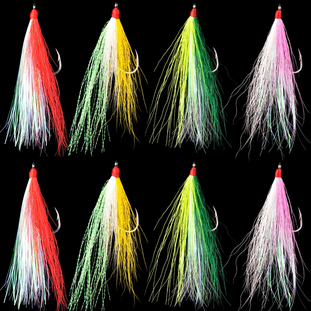 BucktailTeasersFishingHookFlukeRigSaltwaterFishingjigPlugs