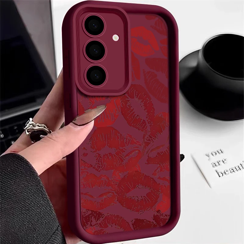 Red Lips Pattern Soft Phone Case Cover