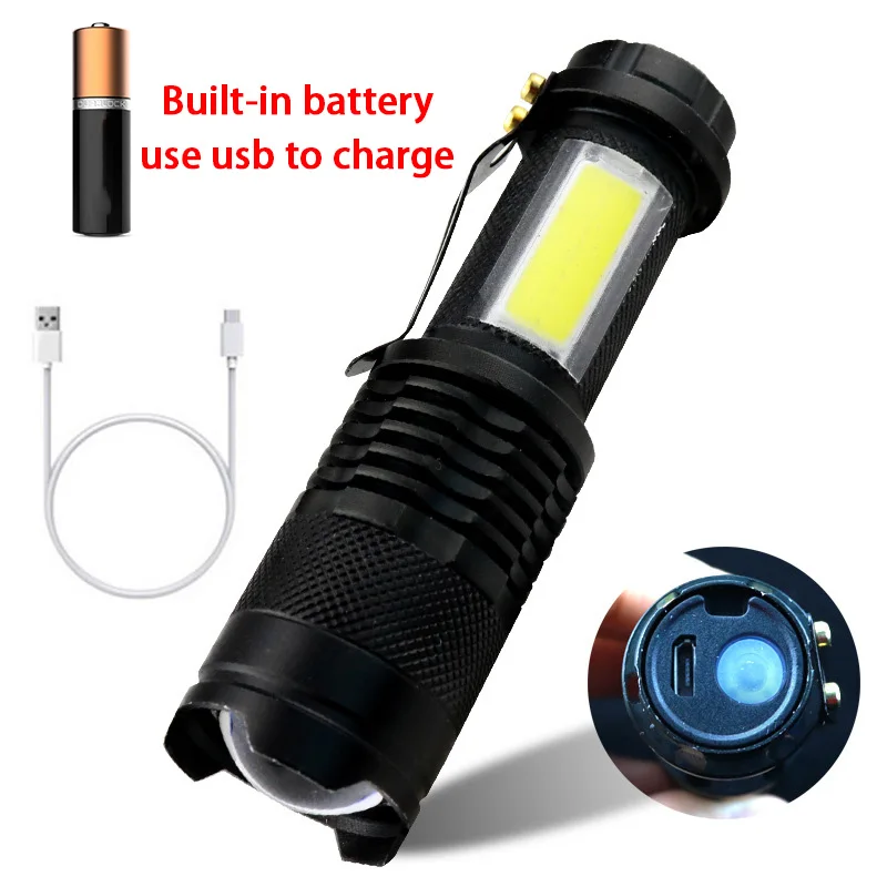 Portable Led Aluminum Q5 Mini Torch Light High Power Handheld Ultra Flashlights For Camping Hunting Outdoor Lighting Chargeable best flashlights Flashlights