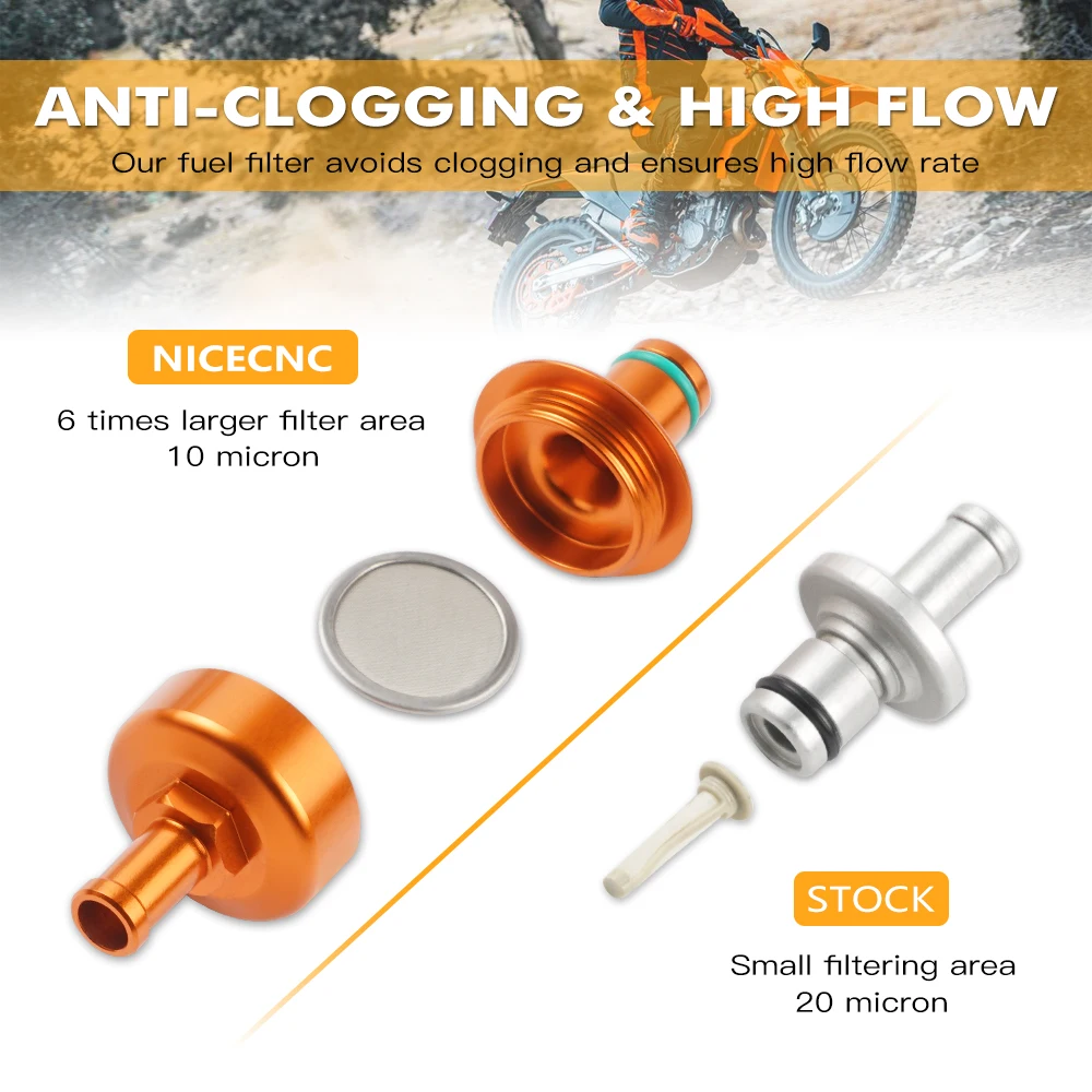NiceCNC For KTM EXC 300 EXC250 XCW 250 300 SXF XCF 250 350 450-Six Days TPI Fuel Filter Fuel Line Tank Connector motorcycle fuel valve motorcycle fuel tank cover cap motorcycle fuel tank breather motorcycle fuel tank seal motorcycle fuel sensor