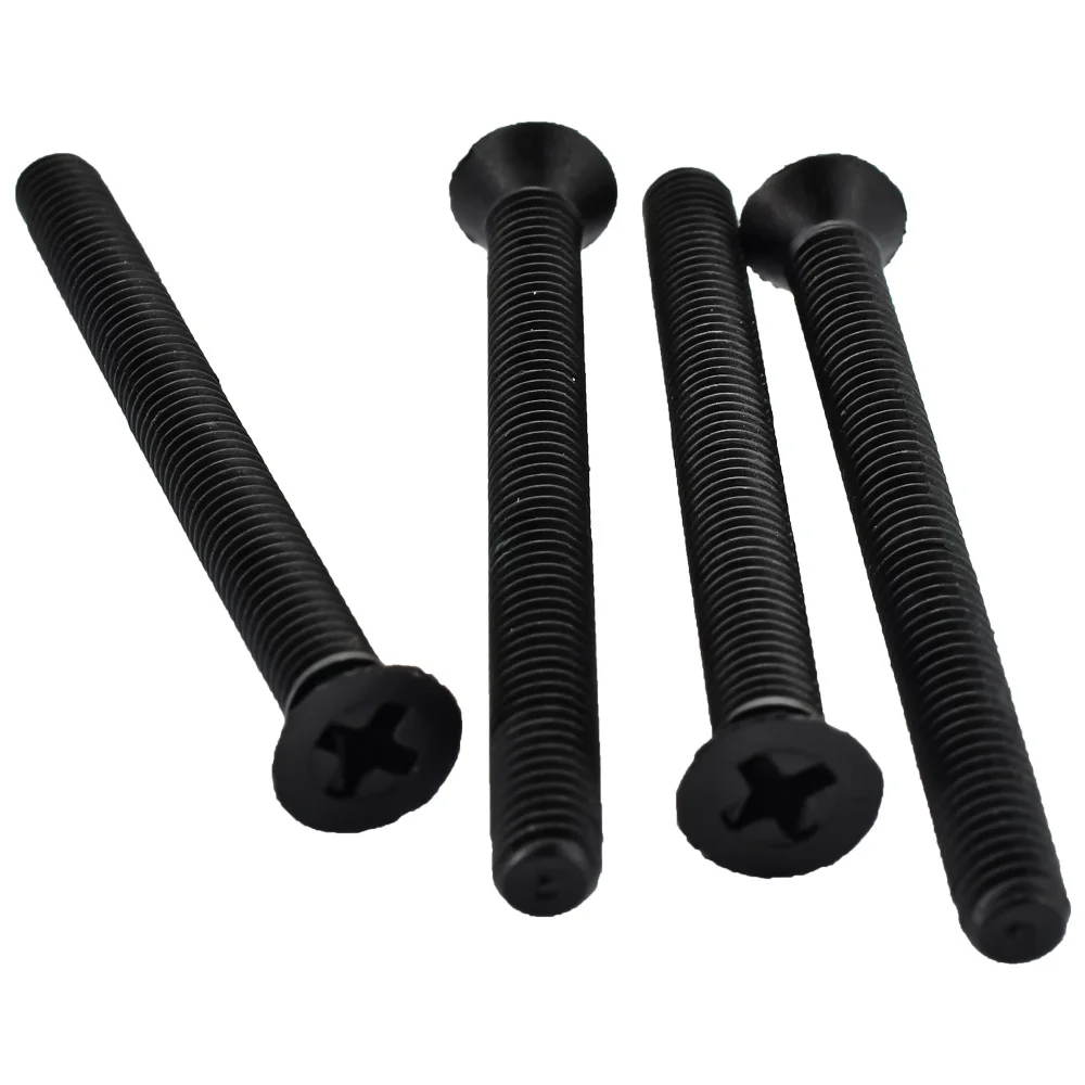 M2~M5 Black Nylon Countersunk Head Cross Screw Suitable For Industrial Buildings Furniture Accessories Phillips Flat Head Bolts