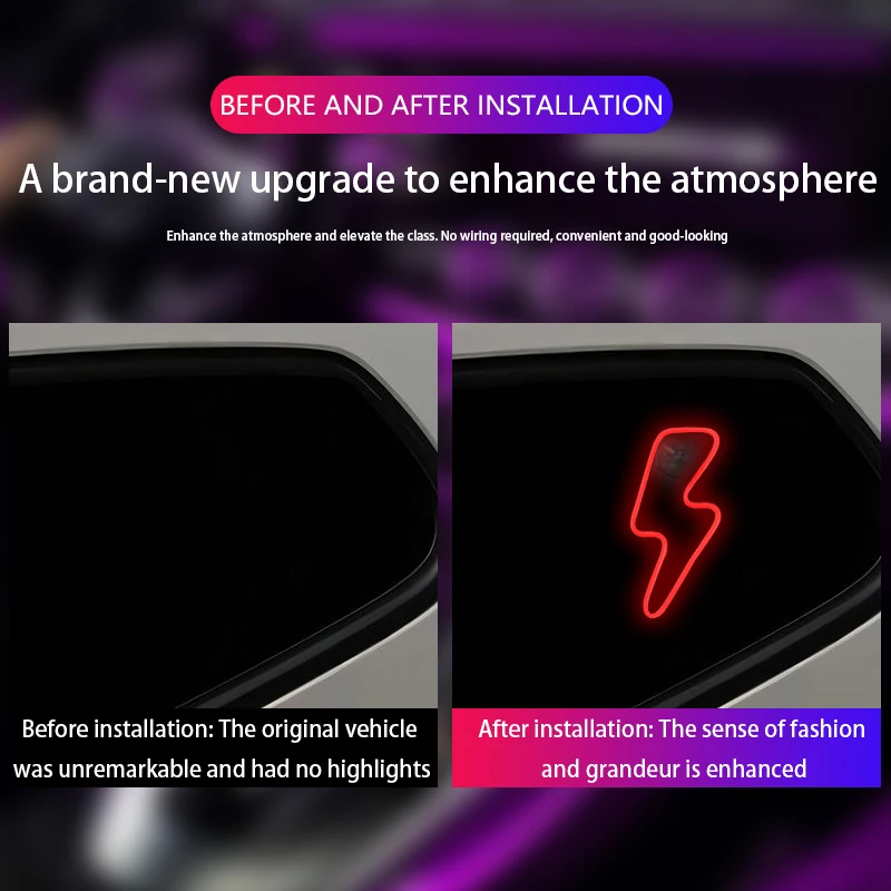 Neon-Style LED Car Window Ambient Décor Lights