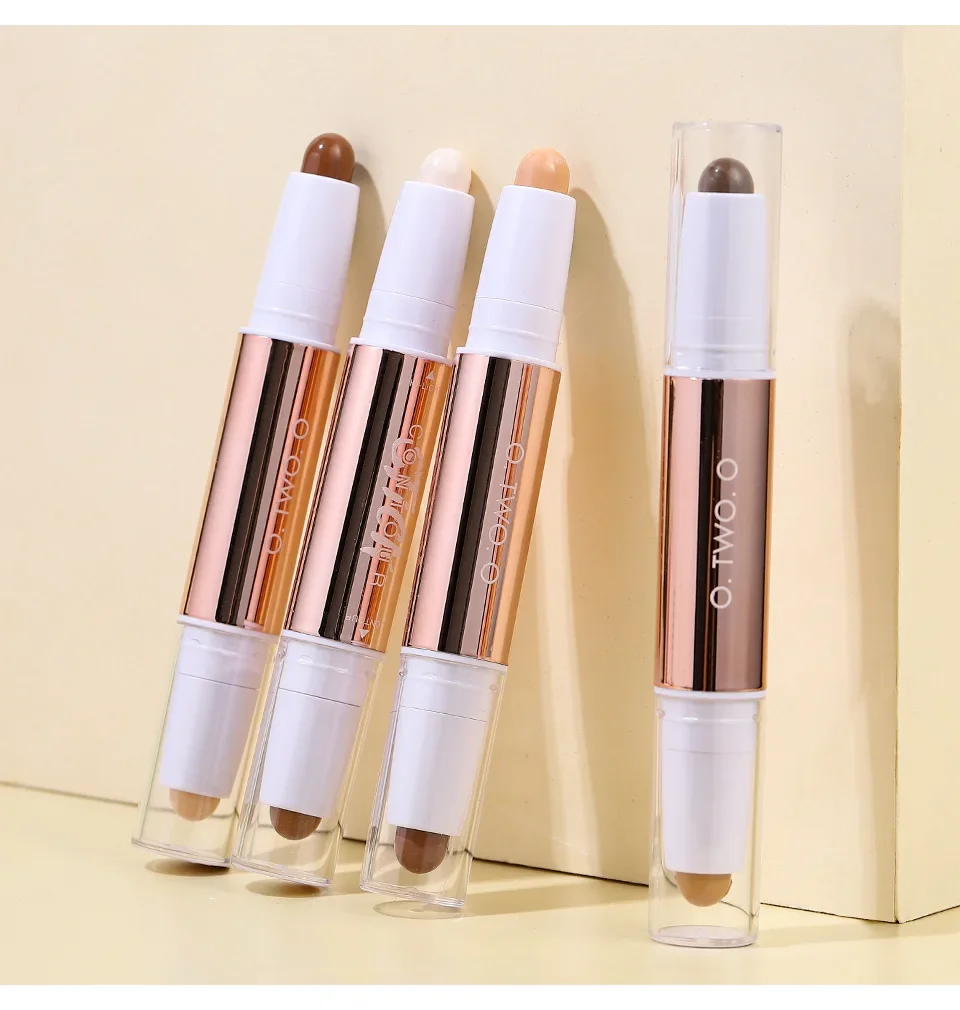 O.TWO.O Contour Stick Double Heads Contour Waterproof Matte Finish Highlighters Clavicle Shadow Pen Face 3D Highlight Concealer 6