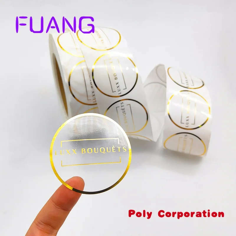 Luxury Gold Foil Adhesive Packaging Custom Printed Logo Transparent Sticker  - China Sticker, Transparent Sticker