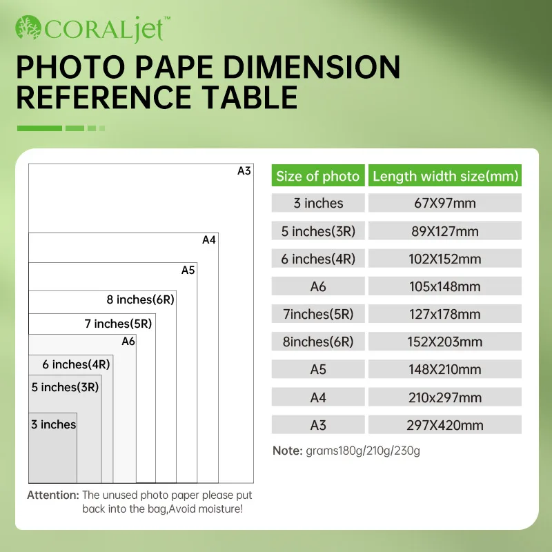 Photo Paper 50 Sheets 4 X 6 Inch for Inkjet Printing