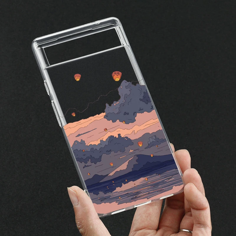 Korean Sunset Scenery Clear Phone Case - Soft Transparent Cover