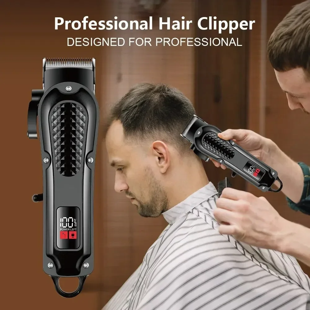 Adjustable Professional Clipper Barber Trimmer For Men Electric Powerful Hair Cutting Machine Rechargeable Haircut Kit_voghion.com