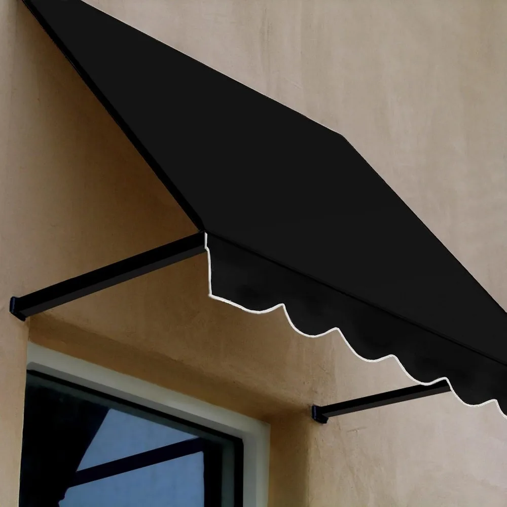 Dallas Retro Open-Sided Slope Style Door/Window Awning Fixed Outdoor Canopy 100.5 Inch W x 24 Inch H x 36 Proj