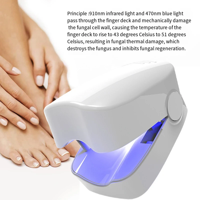 Nail fungus treatment LED laser device for cleaning onychomycosis USB charge 905nm infrared light 470nm blue light nail salon nail fungus remover personal health care laser therapy pen