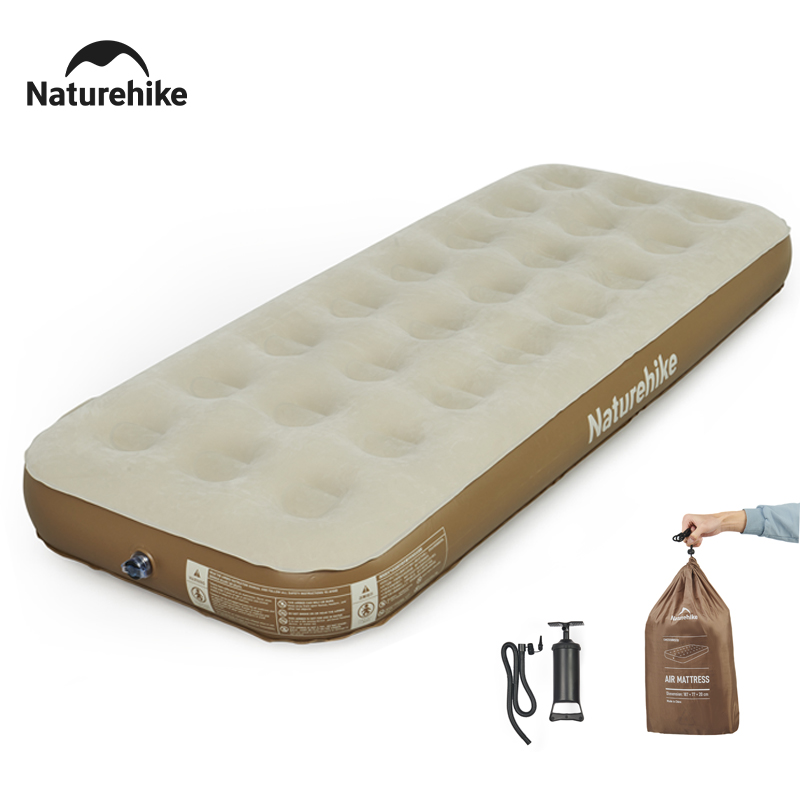 Naturehike Camping Sleeping Air Mattress Outdoor 1 Person Inflatable Mattress With Pump Travel Tent Foldable Air Bed Picnic