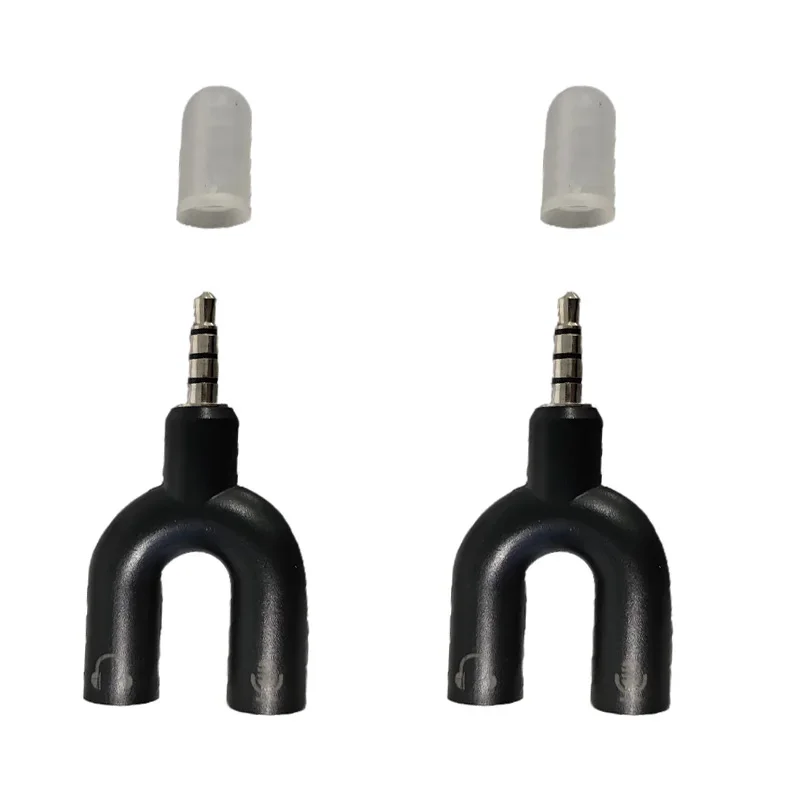2팩 헤드셋 분배기 어댑터, U자형 3.5mm 4극 남성-2 x 3극 여성 헤드폰 Y 분배기 (오디오 스테레오 헤드폰용)