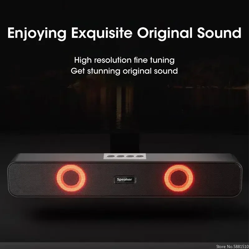 Computer Audio Bluetooth 5.1 Speaker 4D Surround Sound TV 360&deg; Stereo Surround Notebook USB Multimedia Home Portable Operation