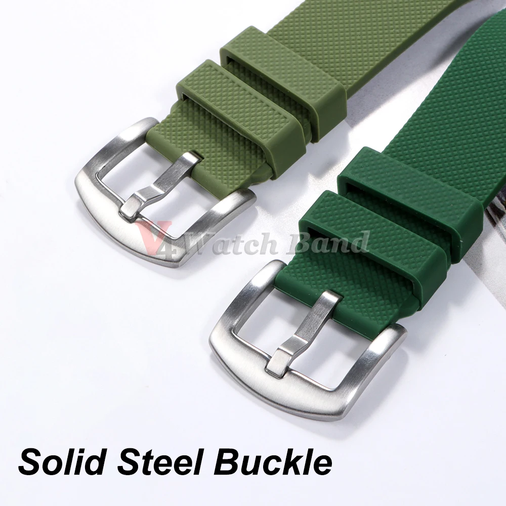 Classic Tropical FKM Rubber Watch Strap – Premium Replacement Bracelet Belt, 20mm/22mm