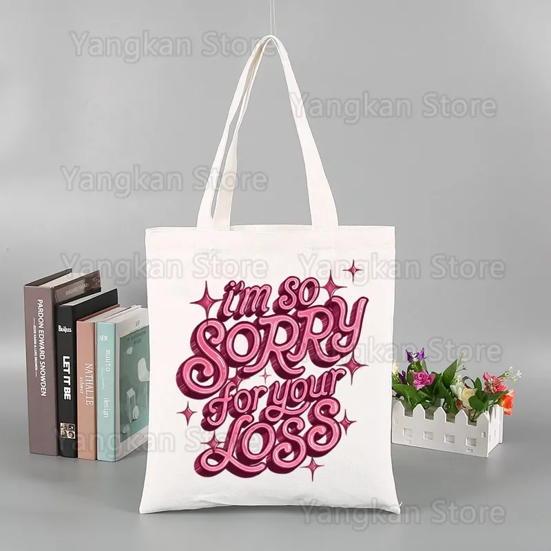 I'm Sorry for Your Loss Sabrina Tote Bag Eco Shopping Bag Large Capacity Foldable Beach Shopper Carpenter Please Canvas