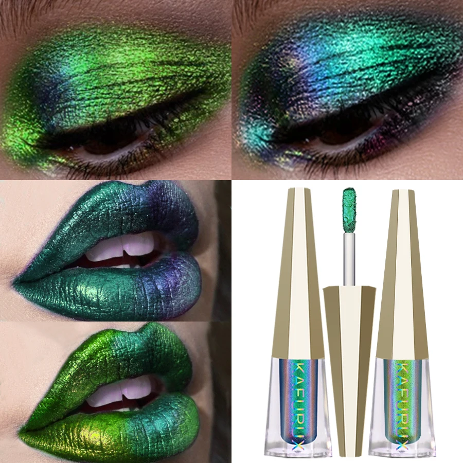Chrome Shifting Pigments Chameleon Liquid Lipstick or Eyeshadow Shiny Long Lasting Multichrome High Quality Lip Gloss Lip Makeup 4