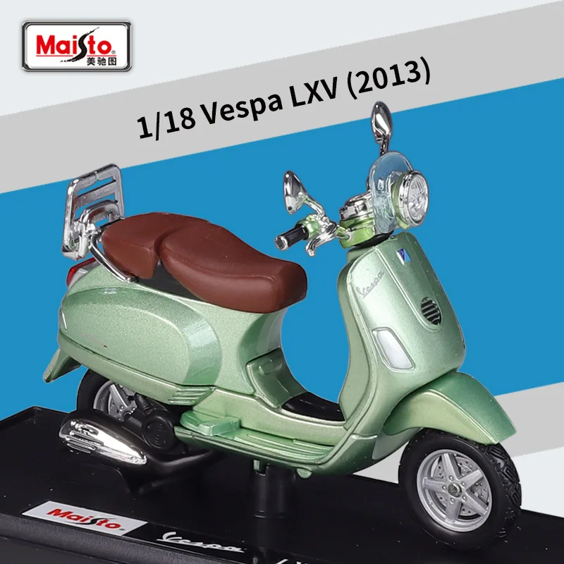 New 1:18 Vespa Scooter Motorcycle Models Diecast Metal Vespa Simulated Alloy Model Retro Motorcycle Toy Car Collect Ornaments