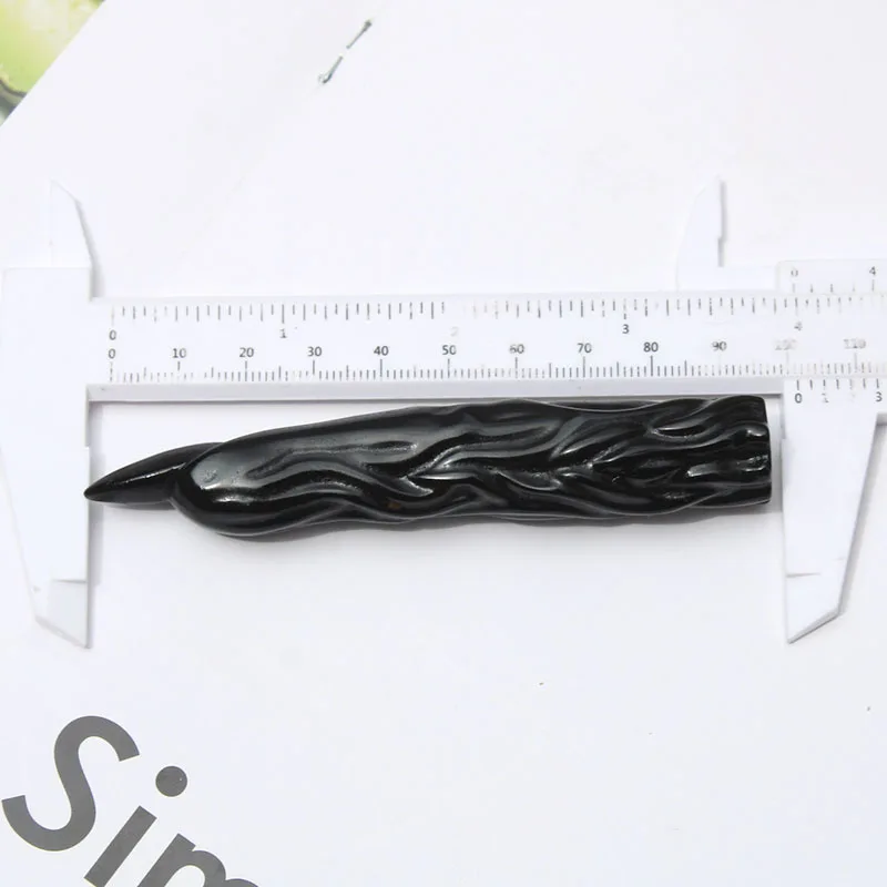 Hot selling natural crystal obsidian witch finger decoration handmade carved ornaments 5