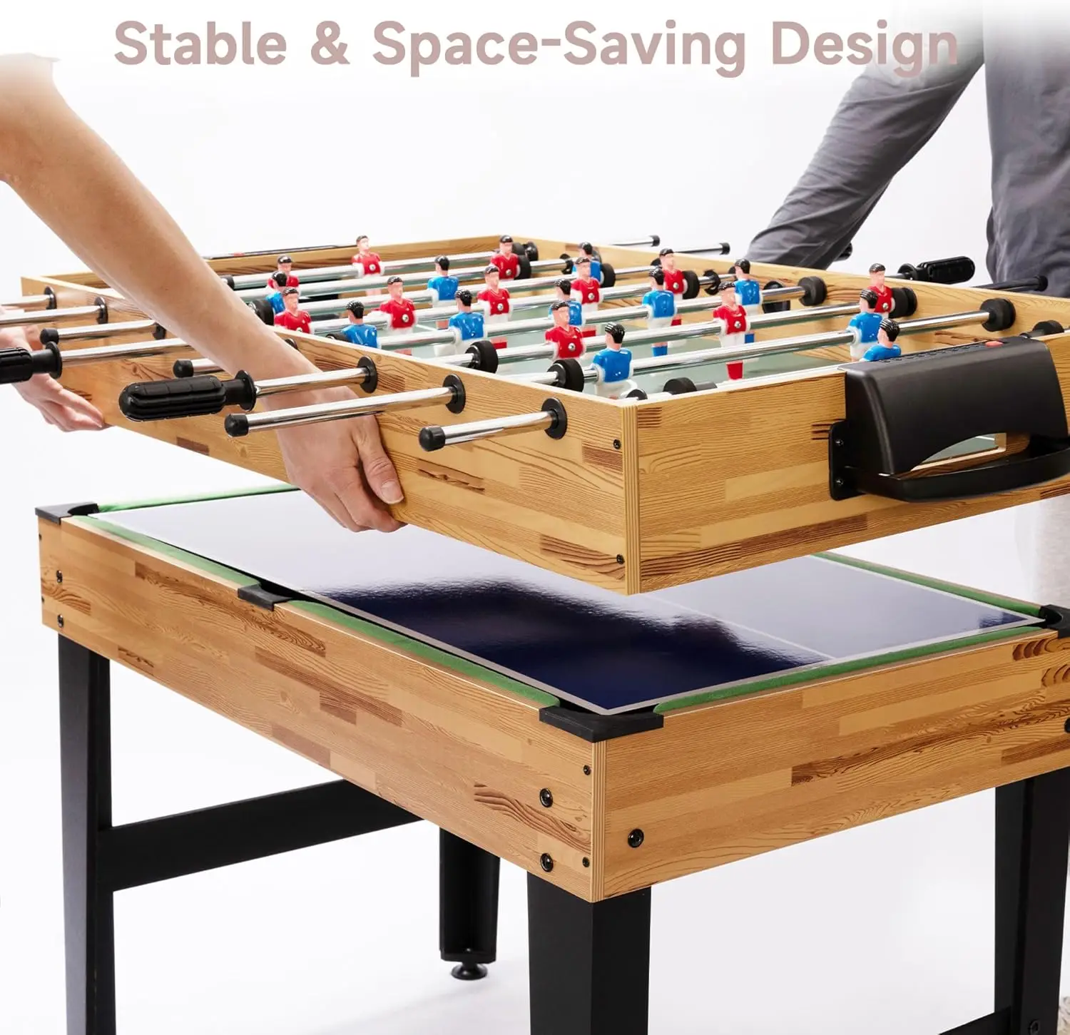 2x4ft 13-in-1 Combo Game Table Set for Home,Combination Tables for Game Room, Friends & Family w/Hockey, Football, Billiards 4
