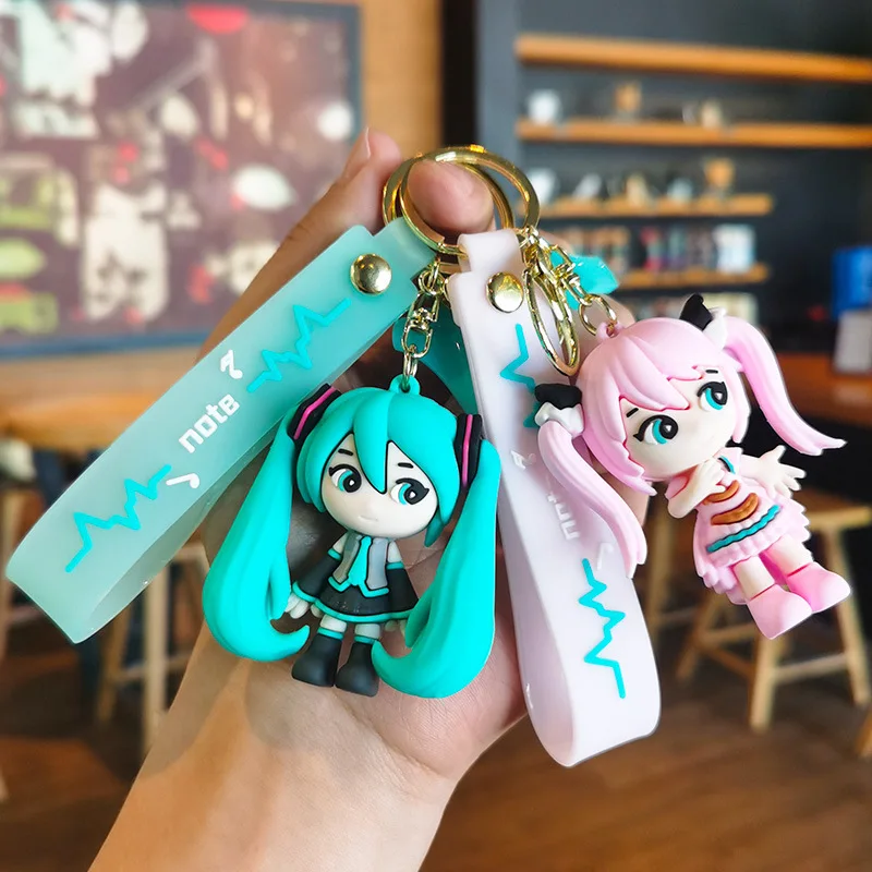 MINISO Hatsune Miku keychain cartoon character Pvc keychain cute