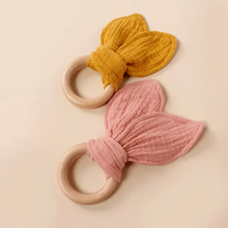 3pcs Set Cotton Muslin Baby Bib Stuffed Rabbit Doll Newborn Appease Towel Security Blanket Baby Sleeping Cuddling Towel Teether