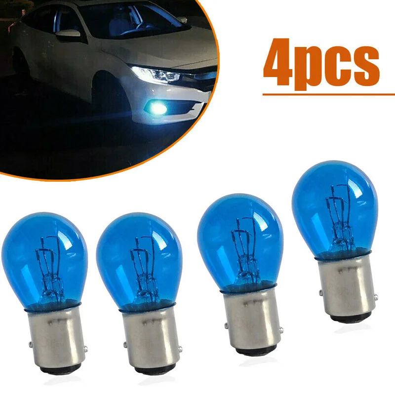 

4pcs 1157 S25 5W 12V 1016 1034 1076 1130 Blue Car Tail Brake Stop Reverse Lights Signal Turn Tail Bulb Lamp Light Accessories