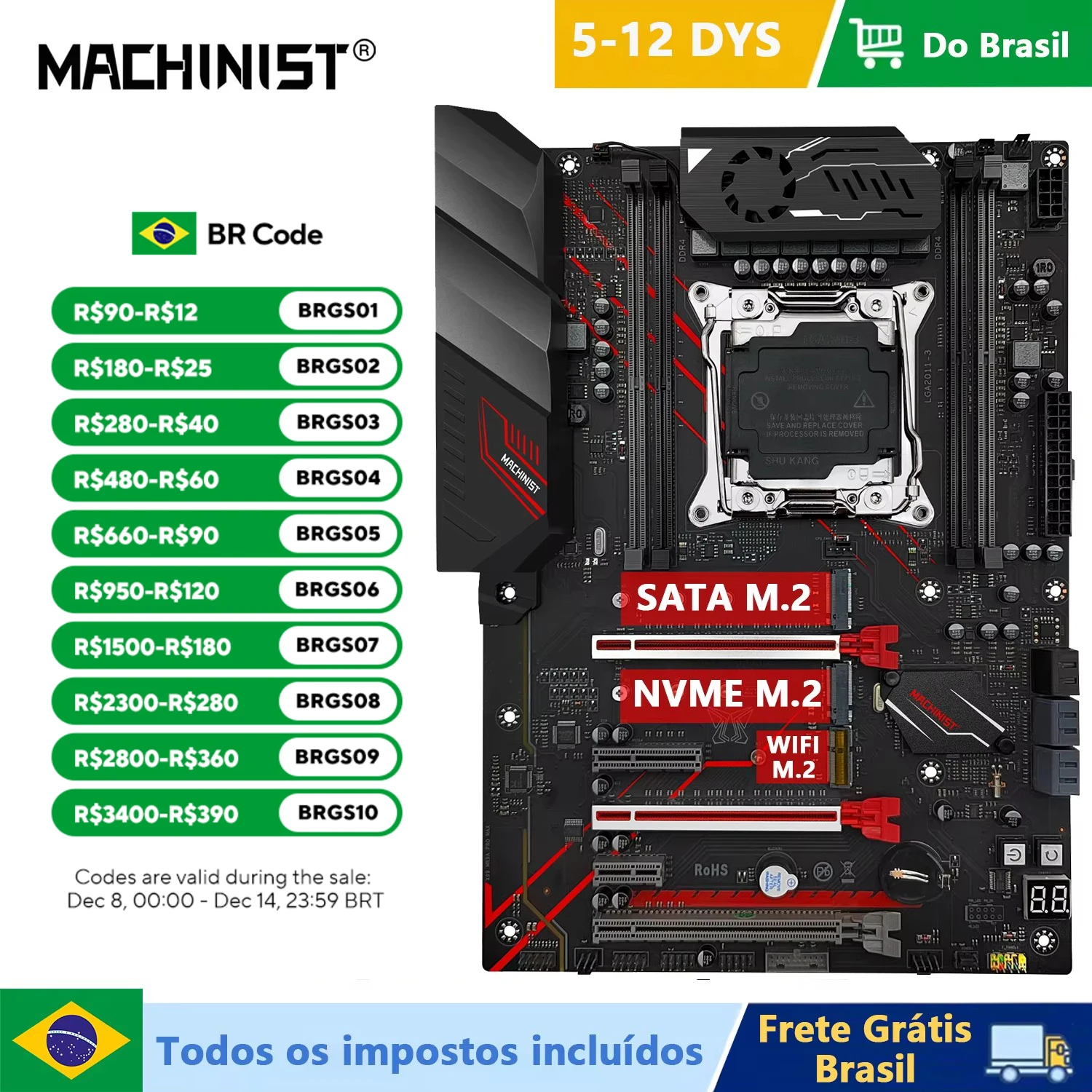 MACHINIST MR9A PRO MAX X99 マザーボードは、DDR4 4チャンネルメモリ
