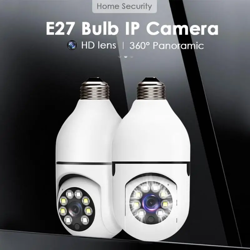 Cámara de vigilancia con bombilla WiFi E27 videocámara de seguridad a  Likrtyny todo Color 720P HD Bombilla de visión nocturna infrarroja cámara  de seguridad con tarjeta de memori