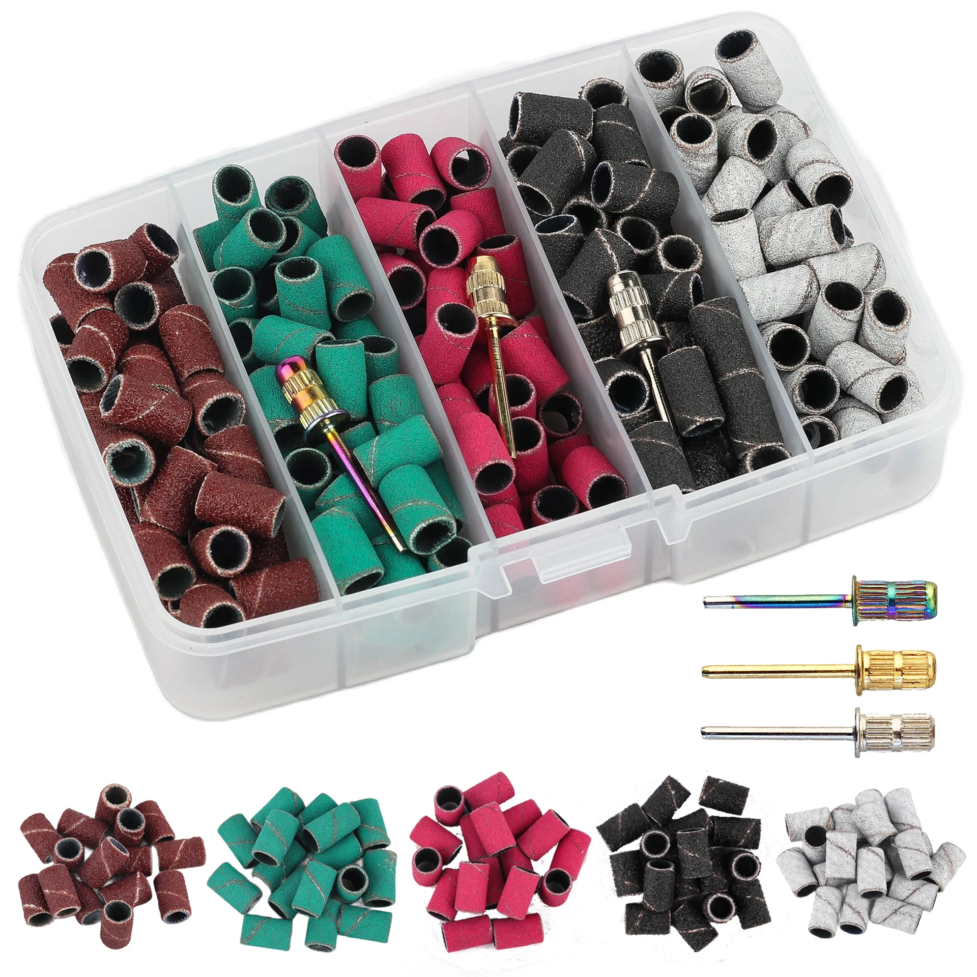 Nail Sanding Ring Bands 80/120/180/240 Grit Electric Manicure Drill Grinding Heads UV Gel Polish Removal Pedicure Abrasive Tools Nail Sanding Ring Bands 80/120/180/240 Grit Electric Manicure Drill Grinding Heads UV Gel Polish Removal Pedicure Abrasive Tools