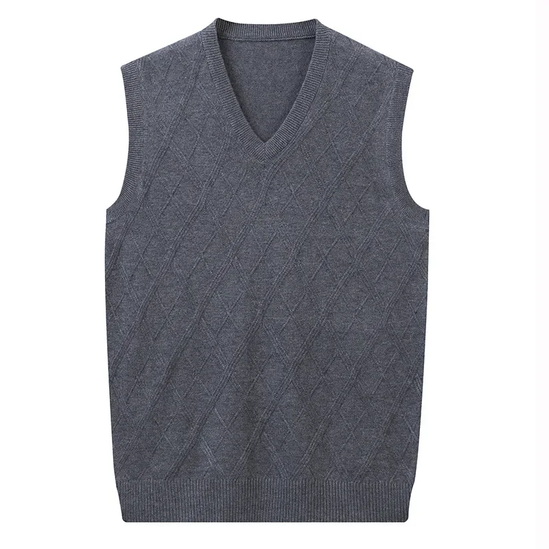 Description Picture 6 of itemFashion New Men Sweater Vest Casual Men's Sleeveless V-neck Knitted Sweater Autumn Slim Solid Casual Waistcoat Vest