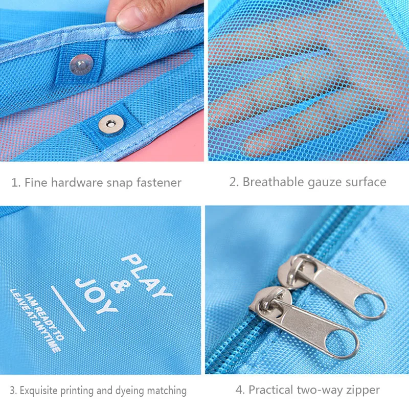 1pc Extra Large Mesh Beach Bag Breathable Tote With Zipper Side Pockets Portable Large Capacity Organizer Bag mesh beach bag