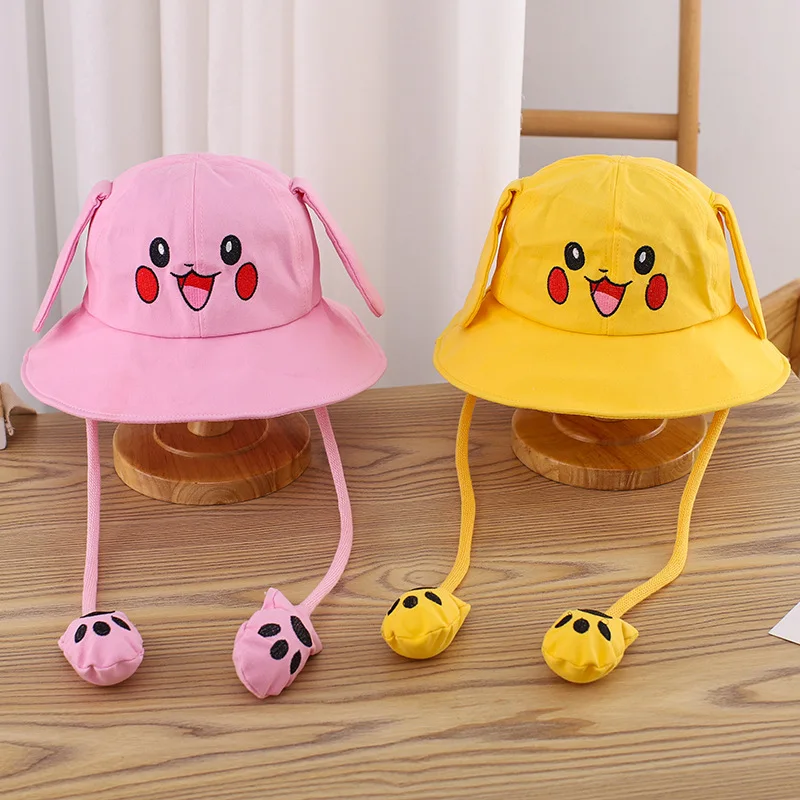 Kids Summer Broad-brimmed Cotton Hats Children Bucket Caps for